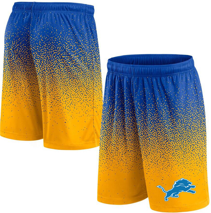Men's Detroit Lions Royal/Yellow Ombre Shorts